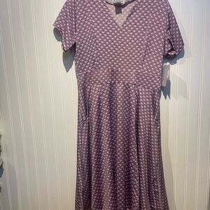 Karina Grimaldi Lavender Geometric Midi Dress